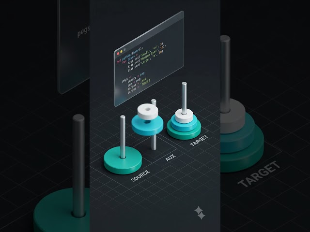 Tower of Hanoi Explained Simply | Recursion Made Easy 💻🧠 | CodeHiveBridge #towerofhanoi #recursion