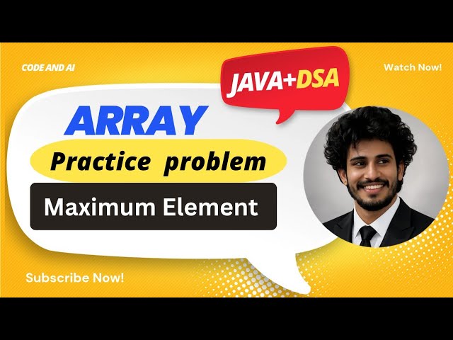 Largest element in array | Maximum Element in Array using Java | Interview Question