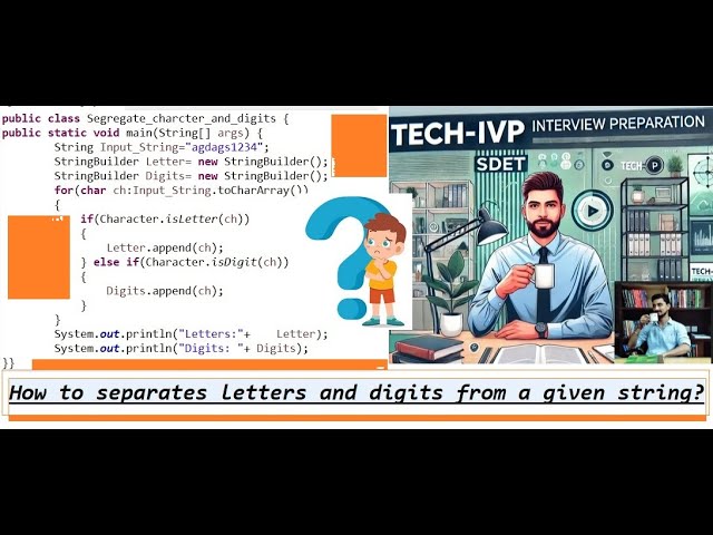 How to Segregate Characters and Digits from a String 🚀 in JAVA #Java #Interview #sdet