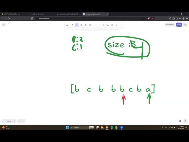 Maximum Length Substring With Two Occurrences – Sliding Window Explained (Object vs. ASCII Array)