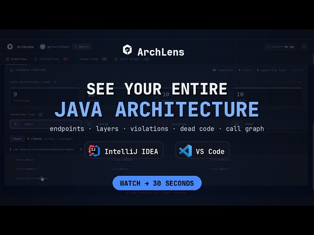 ArchLens — X-Ray Your Java Architecture in 30 Seconds (IntelliJ + VS Code)