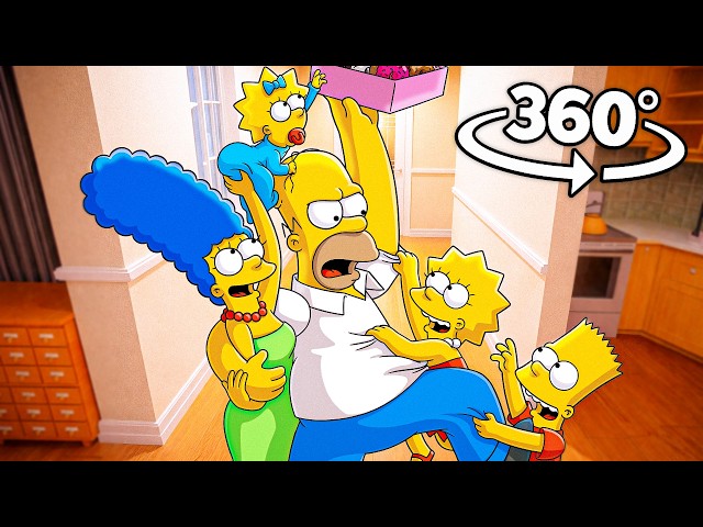 HOMER Dropped His Donut in YOUR HOUSE! 360° VR 4K