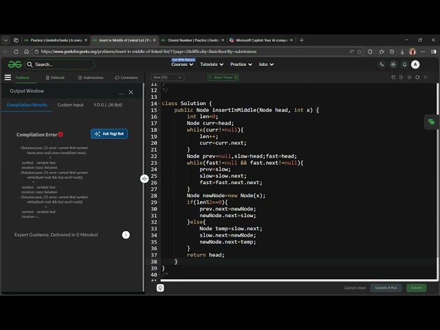 Insert in Middle of Linked List - Basic - GeeksforGeeks
