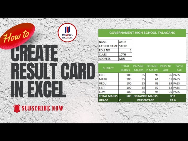 📄 Student Result Card – Professional Format