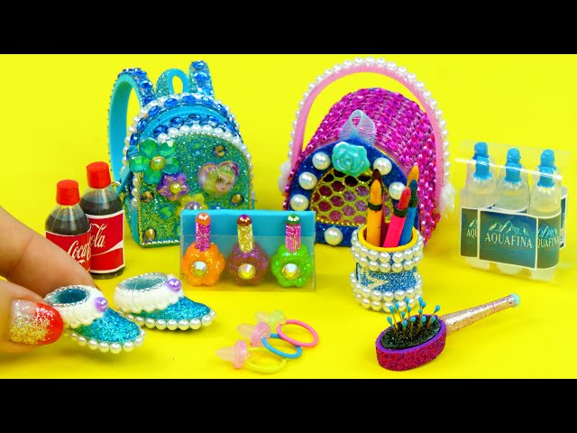 10 DIY Miniatures: Backpack, Pet Carrier, Shoes and more! BARBIE HACKS