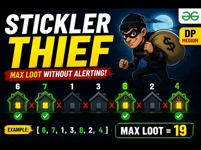 34 Stickler Thief Problem | Dynamic Programming Explained | GFG Solution