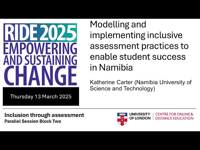 RIDE 2025 - Modelling and implementing inclusive assessment practices