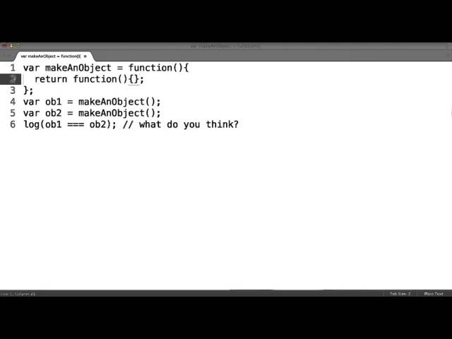 Strict Comparison of Returned Functions - Object-Oriented JavaScript