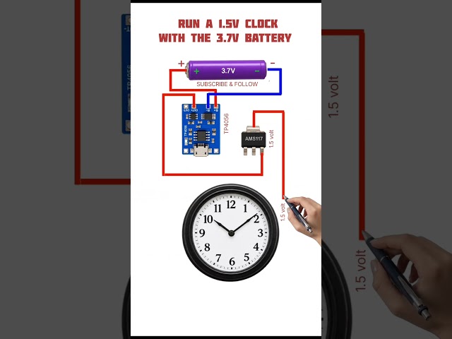 How to Run a 1.5V Clock Using a 3.7V Battery (DIY Electronics Project) #diyelectronics #arduinoide