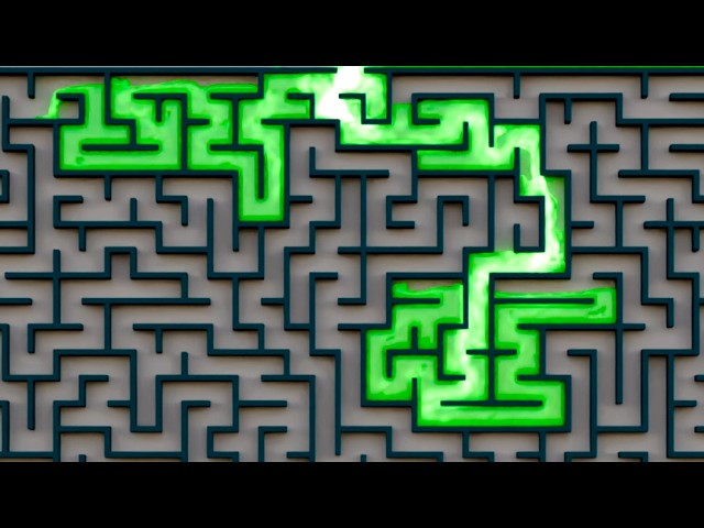 Glowing Fluid Fusion 🌟 Enters the Maze #satisfying #simulation
