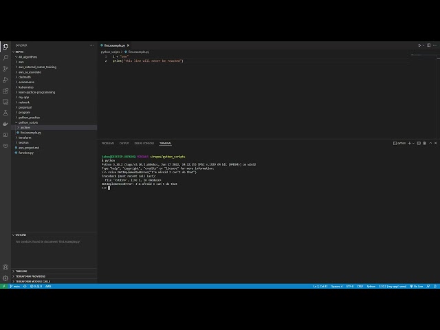 7.3 - Learn Python: Raising Exceptions