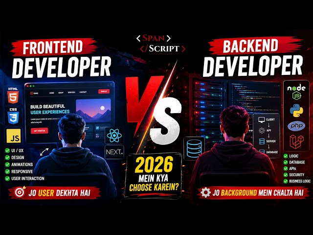 Frontend Developer vs Backend Developer | Complete Comparison for Beginners