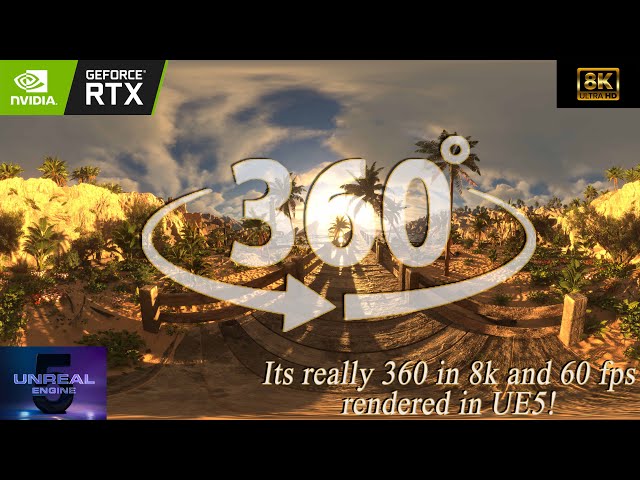 VR 360 - 8K60 FPS | Tropical beach with the most realistic water | UE5 RTX Real-Time render