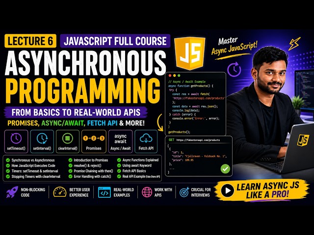 JavaScript Full Course | Lecture 6 | Promise, Async/Await & Fetch API