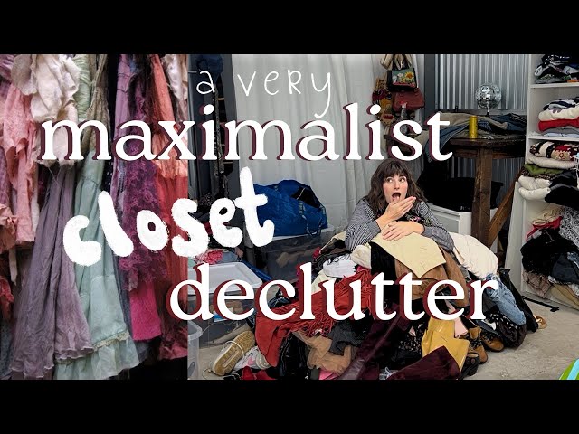 DECLUTTER MY VINTAGE STORAGE UNIT | maximalist closet clean out + organization