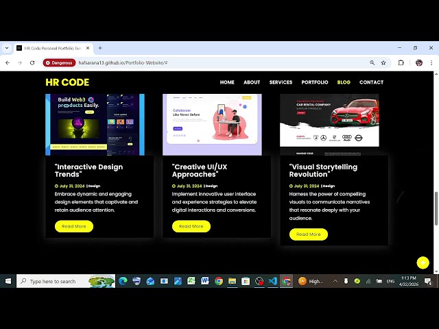 🌐 Build a Portfolio Website Using HTML CSS JS | Complete Responsive Website Design