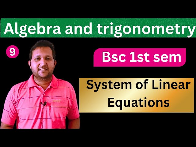 System of linear equations | solve homogenous system of linear equations | Bsc 1st year maths 