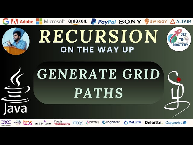 Generate Grid Path || DSA || Recursion On The Way Up || JAVA || TAMIL