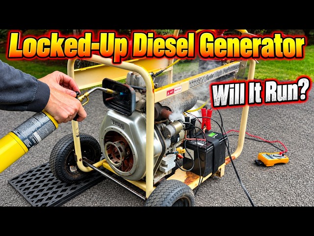 Locked-Up Yanmar L100 Clone Generator - Will It Run and Make Power?