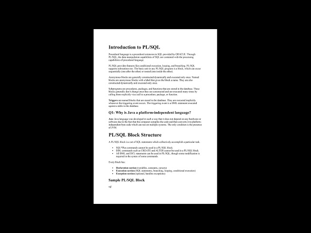 Introduction to plsql