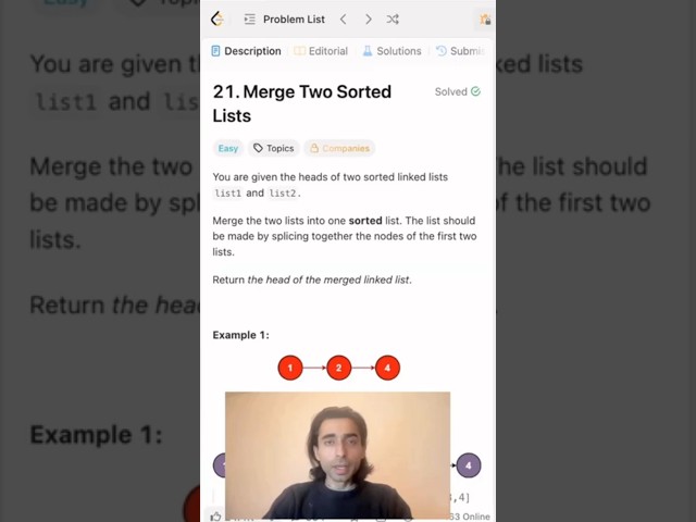 Solve Merge Two Sorted Lists FAST! ⏱️ Linked List Trick👇 #code #leetcode #dsa #javascript