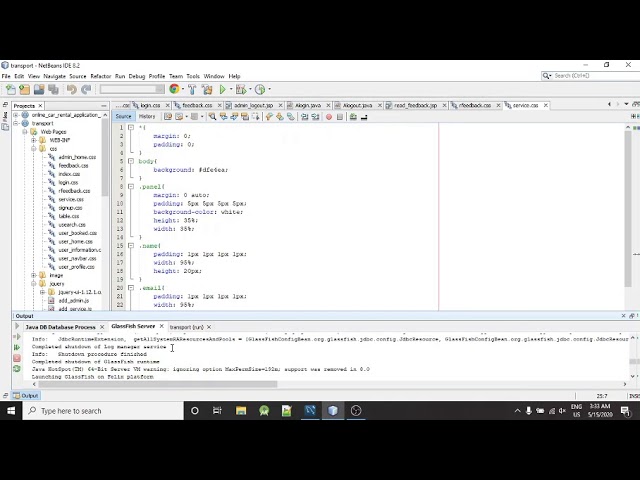 Java based Online Transport service project