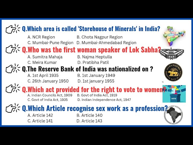 Most Expected Questions for all competitive exams 2025 | top gk questions