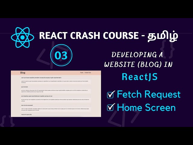 FETCH API in React JS for HTTP requests React Tutorial Tamil | React Web project for beginners