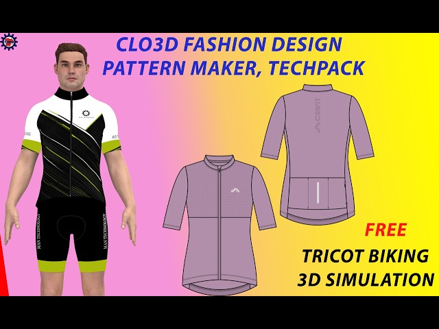 Free Ladies Tricot Biking & CLO3D Fashion Sampling, Adobe Illustrator, women, men, activewear, etc.
