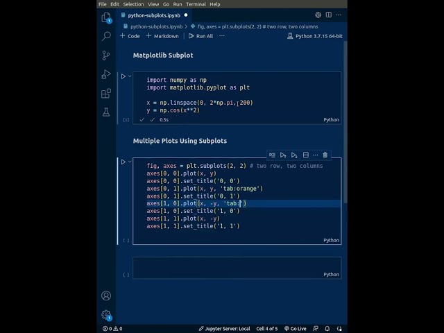 Python | Matplotlib Subplots  #shorts #datavisualization