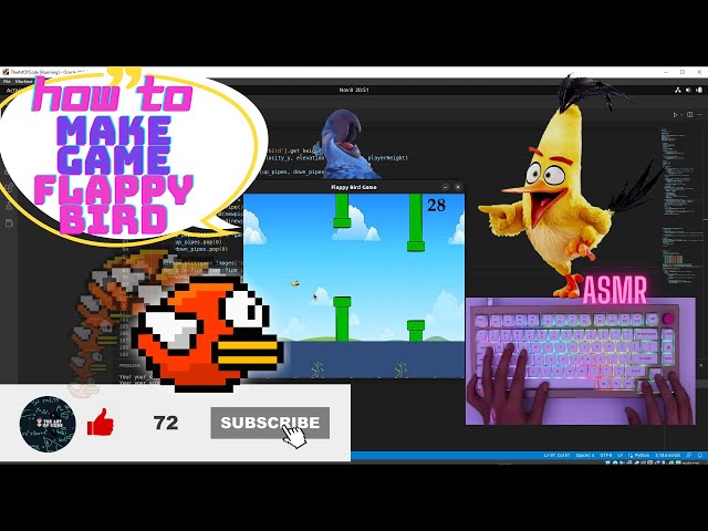 ASMR Programming -Making Flappy Bird Game - Keyboard Talking