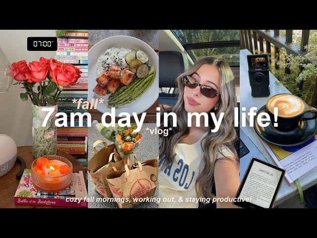7AM *FALL* day in my life!⛅️🍂 busy & productive day, morning routine, working out, shopping & cafes!