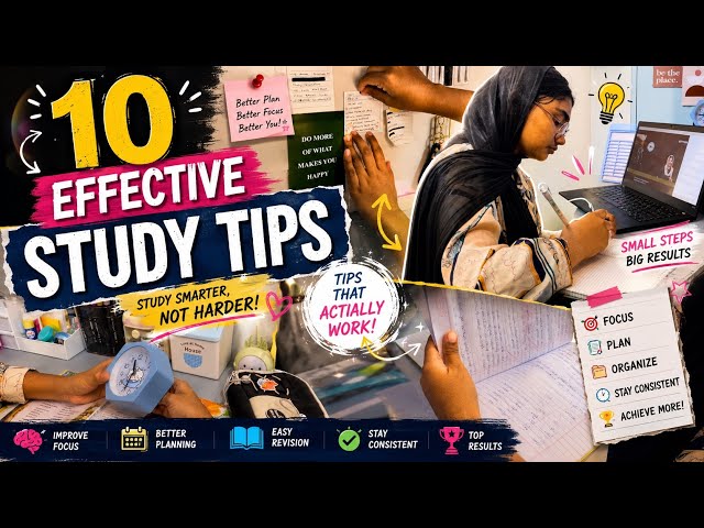 10 Effective Study Tips That Actually Work 📚 | Study Smarter, Score Better! ✨#StudyTips#StudentLife