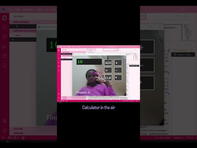 🖐️+✌️=✋#codinglife #python#handtracking #tech #softwareengineer#fyp #visualcoding