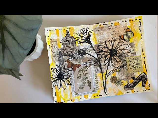 Create With Me, Art Journal, Art Journal Inspiration, Mixed Media, Flowers, Art, Time-lapse video