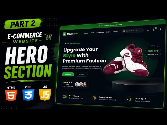 Build an E-Commerce Website From Scratch: Part - 2 | Hero Section