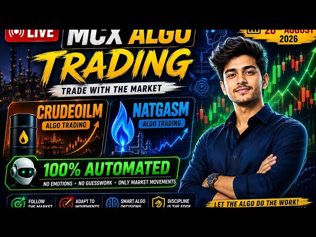 🔴 LIVE | MCX Crude Oil Mini & NatGas Mini Options Algo Trading | PSAR Strategy | Angel One SmartAPI