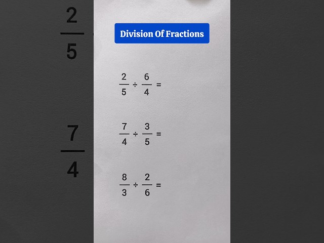 Division Of Fractions #mathematics #fractions #trendingshorts #shorts #ytshorts