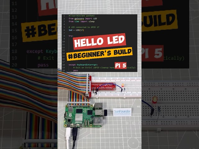 Your First Raspberry Pi Project: Blinking LED! 👶💡#RaspberryPi #PythonProjects