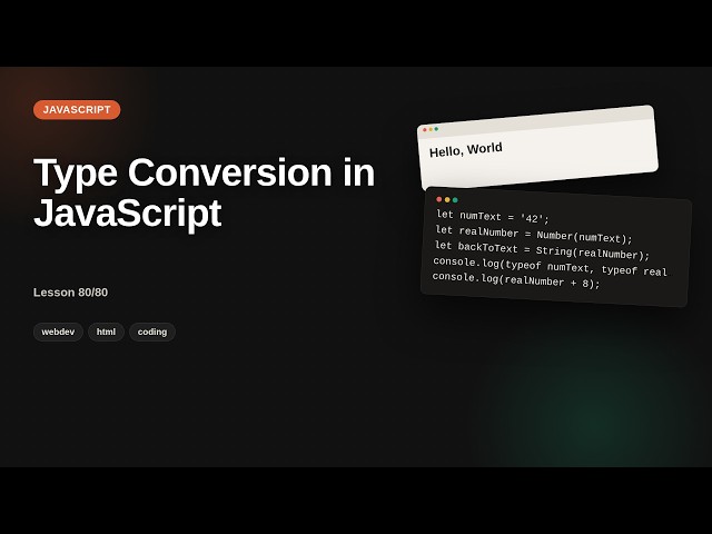 Javascript - Web development basic Series: Type Conversion in JavaScript