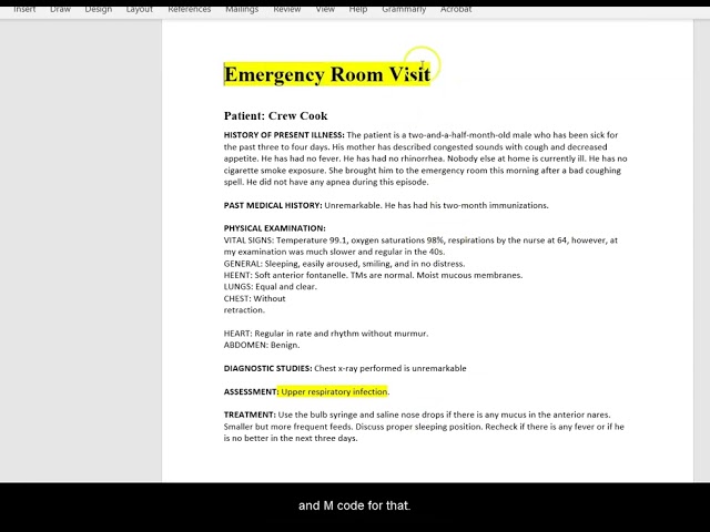How to code an Emergency Room visit for a patient with a URI