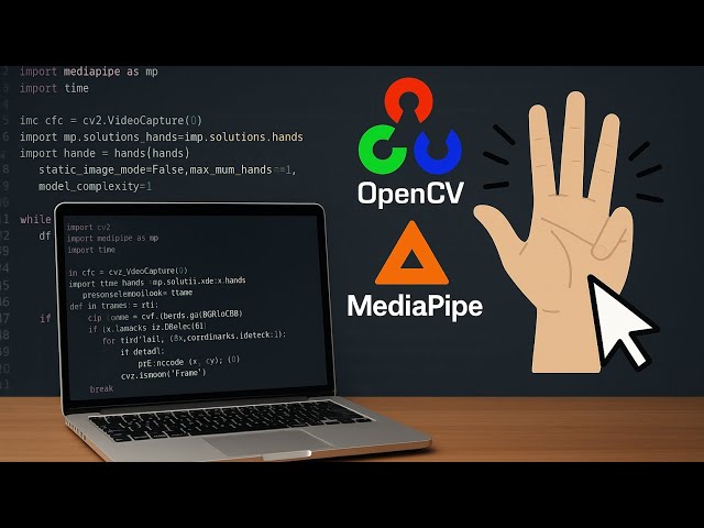 Control Laptop Mouse Cursor with Hand Gestures | OpenCV & MediaPipe Python Tutorial