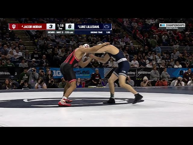 125 LBs Semifinals: Jacob Moran vs. Luke Lilledahl | 2026 Big Ten Wrestling Championships
