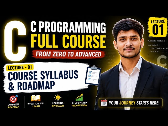 C Programming Full Course 🔥 | Course Syllabus & Roadmap | Lecture 1 | Zero to Advanced