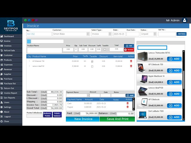 Modern Invoice management system In Ms Access (Customer Project)