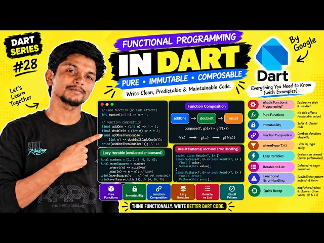 Functional Programming in Dart Explained | Pure Functions, Immutability & Composition  | Dart #28