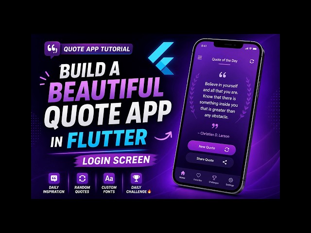 Build a Beautiful Quote App in Flutter 🔥 | Flutter Beginner | Login Screen
