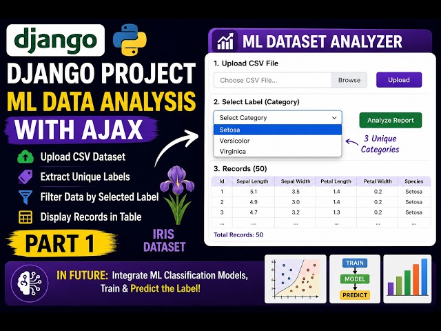 Django ML Project Part 1 | Upload CSV Dataset & Analyze Labels using AJAX