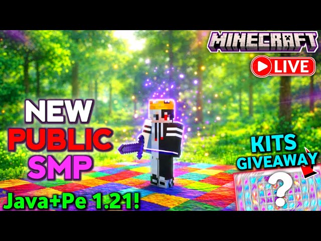🔴 MINECRAFT LIVE | Public Survival SMP Server | Cracked Java/PE & Bedrock | Free Kits + ranks