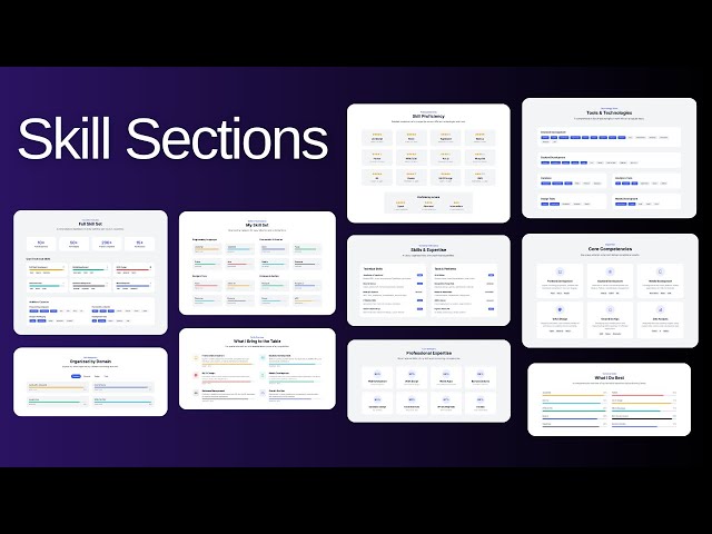 🚀 10 New Skill Sections – Free Download | 190 Bootstrap Blocks, Responsive Design & Modern UI